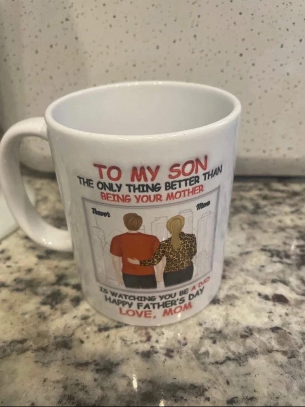 Mom to Son White Ceramic Mug - Sentimental Father's Day Gift